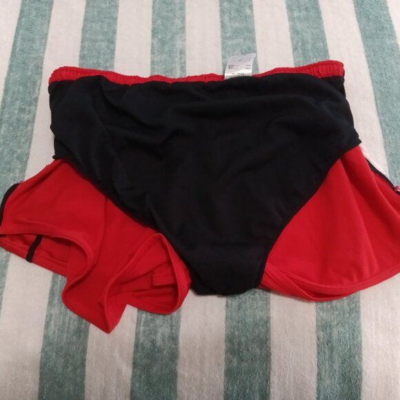 NWOT RED ASICS RUNNING SHORTS WITH SIDE ACCENTS, SIZE "XL", (~33"-35") - Picture 7 of 8